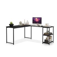 Mesa Em L Office Em Mdf Estilo Insdustrial Klm Store Preto - 1