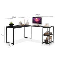 Mesa Em L Office Em Mdf Estilo Insdustrial Klm Store Preto - 3
