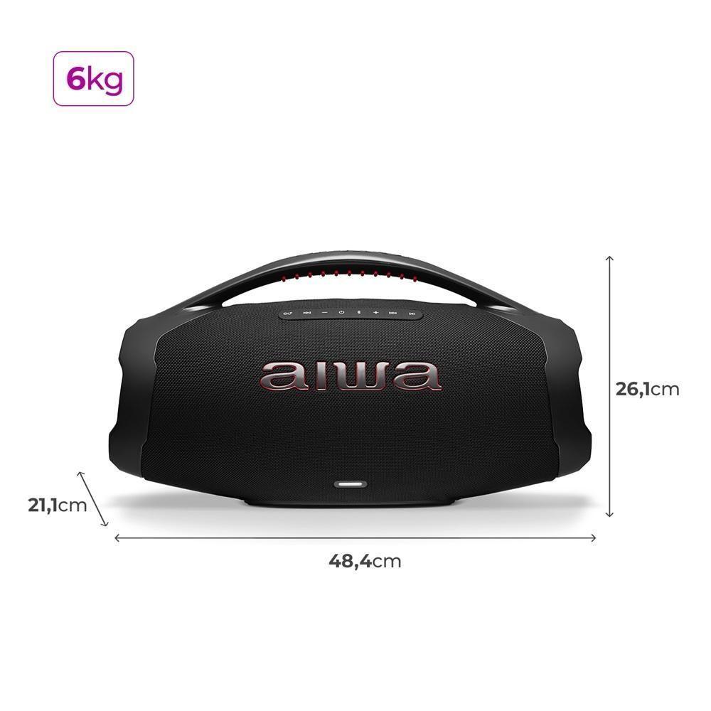 Caixa De Som Aiwa Boombox Plus 200W Bluetooth 30H LP66 USB Preta BBS-01-B Bivolt - 10