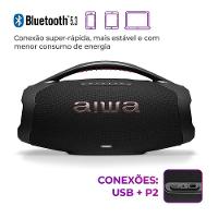 Caixa De Som Aiwa Boombox Plus 200W Bluetooth 30H LP66 USB Preta BBS-01-B Bivolt - 9