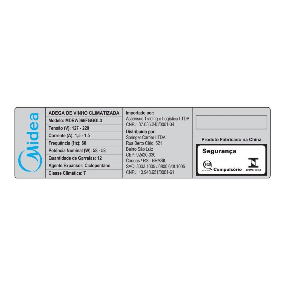 Adega Climatizada Midea 12 Garrafas MDRW066FGGGL3 - Bivolt - 9