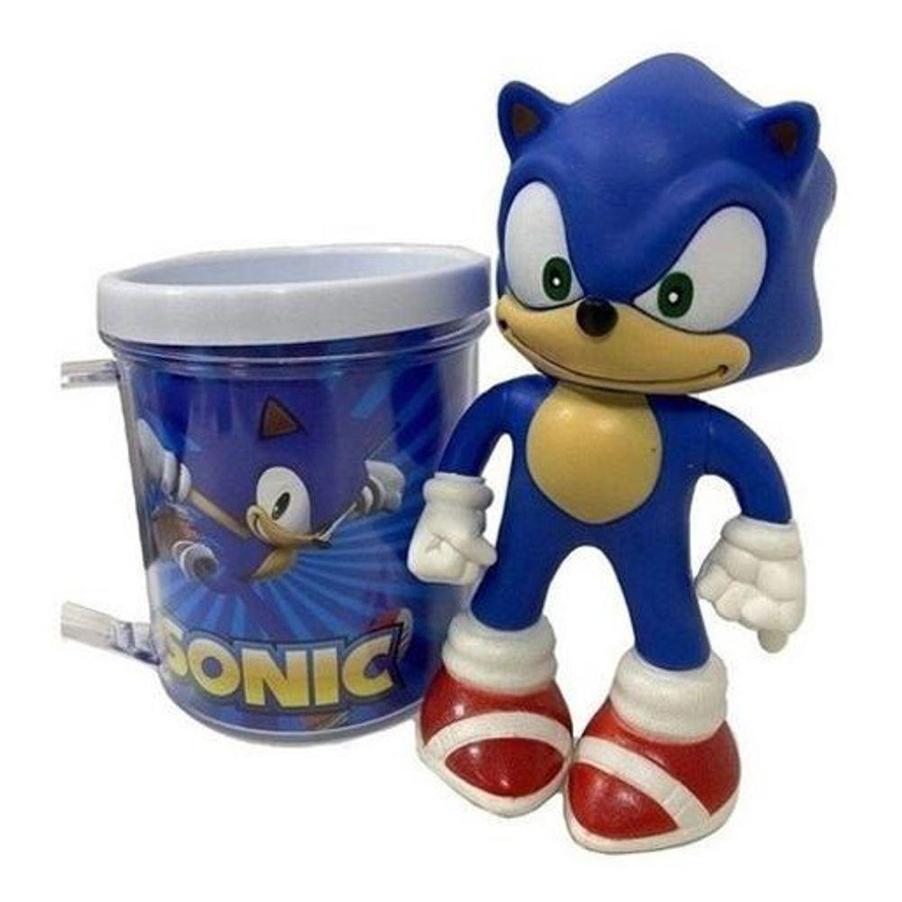Kit Sonic The Hedgehog Caneca + Boneco 16cm - 2