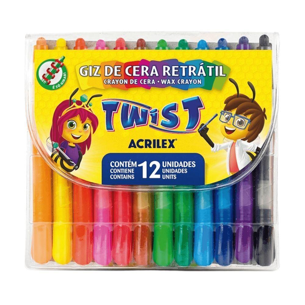 Giz De Cera Retrátil Twist C- 12 Cores - Acrilex - 1