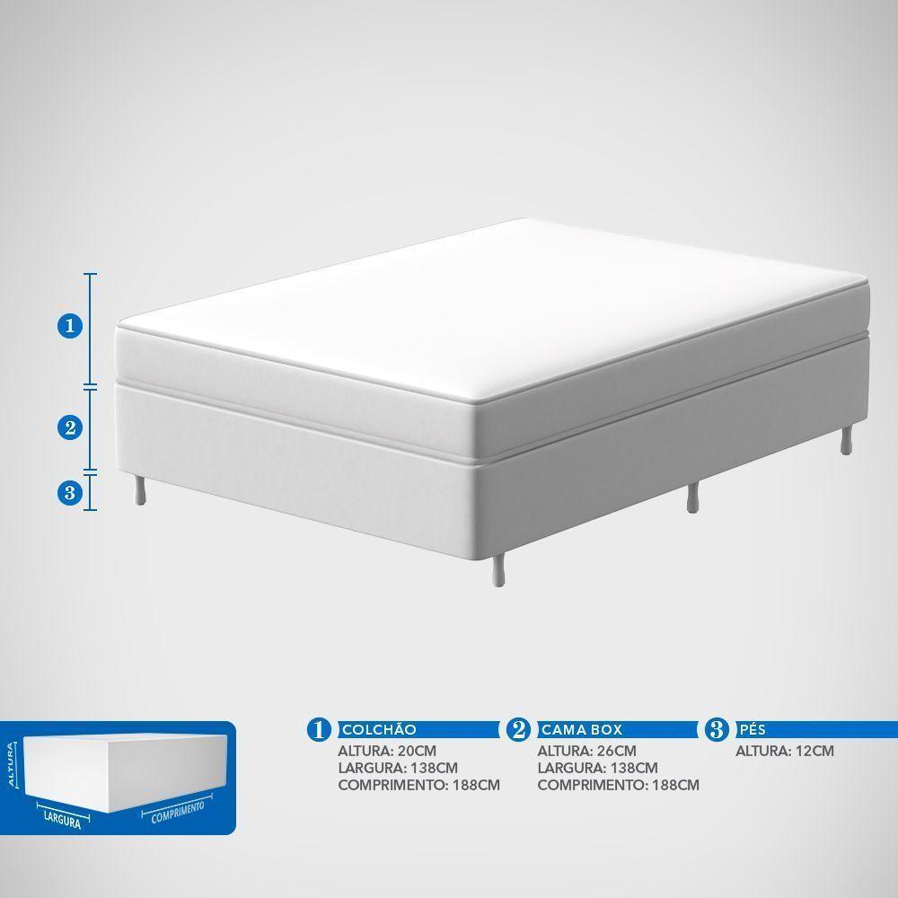Conjunto Box Casal Mola Ensacada Prodormir Akira (138x188x46cm) - 6