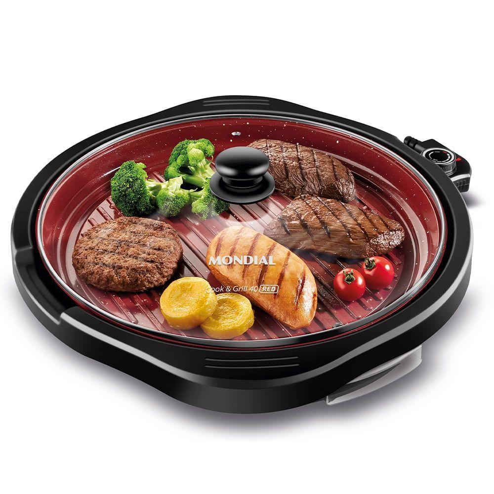 Grill Redondo Mondial Cook & Grill G-03-rc Grill G-03-rc 127v/60hz Red Ceramic - 6