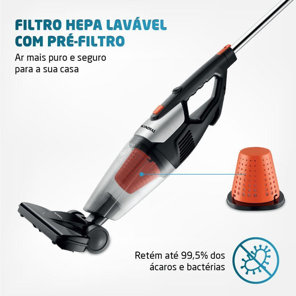 Aspirador De Pó Mondial Turbo Premium Ap-31 Aspirador Po-127v-preto/laranja - 7