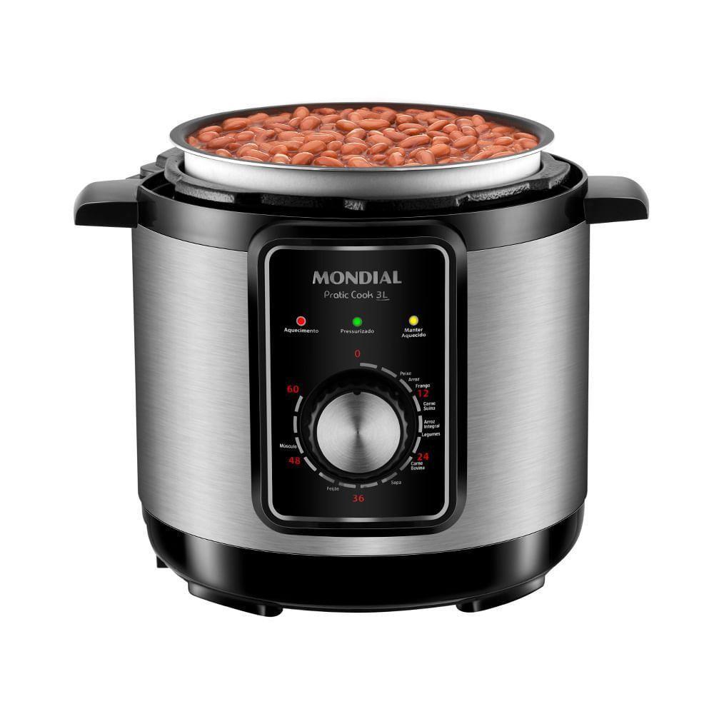 Panela De Pressão Elétrica Mondial Pratic Cook 3l Premium I Pe-47-3l-i Panela Elétrica De Pressão-220v-preto/inox - 5