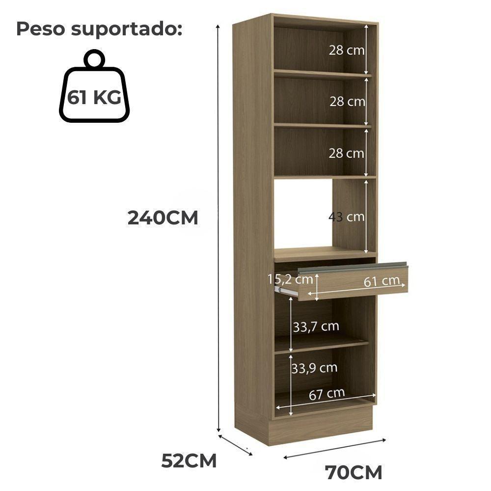 Torre Quente 240x70 Cm 4p 1g Mdp Maxxi G751 Nogal Kappesberg Nogal - 4