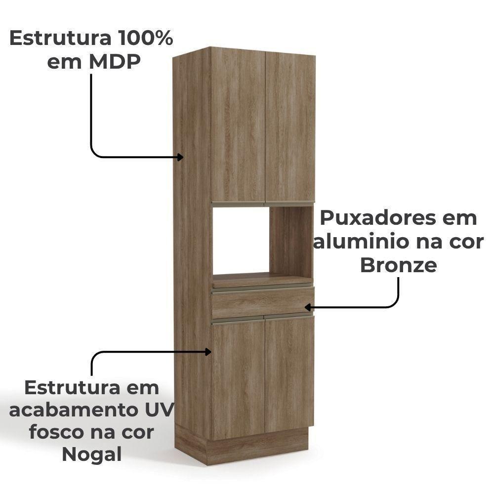 Torre Quente 240x70 Cm 4p 1g Mdp Maxxi G751 Nogal Kappesberg Nogal - 6