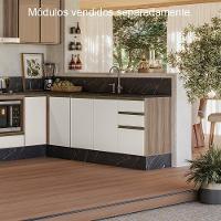 Armario Aereo Balcao Pia 120 Cm Mdf Kali Carvalho Toq Off White Cetim - 8