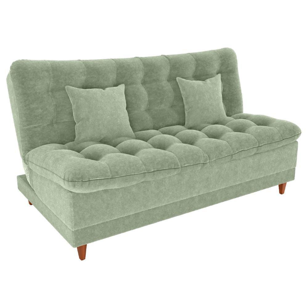 Sofa Cama 2 Lugares 185 Cm Duda Tecido Boucle F494 Oliva Milani Store Oliva - 1