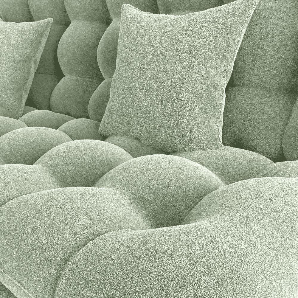 Sofa Cama 2 Lugares 185 Cm Duda Tecido Boucle F494 Oliva Milani Store Oliva - 5