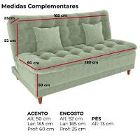 Sofa Cama 2 Lugares 185 Cm Duda Tecido Boucle F494 Oliva Milani Store Oliva