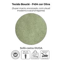 Sofa Cama 2 Lugares 185 Cm Duda Tecido Boucle F494 Oliva Milani Store Oliva - 7