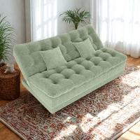 Sofa Cama 2 Lugares 185 Cm Duda Tecido Boucle F494 Oliva Milani Store Oliva - 8