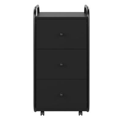 Gaveteiro Cômoda Organizadora Criare Industrial 3 Gavetas em MDF com Rodízios Preto