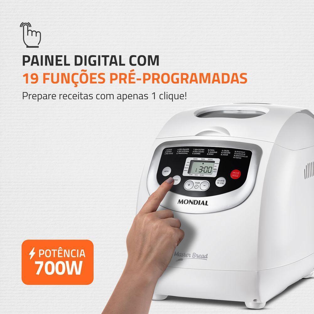 Panificadora Automática Mondial Master Bread Branco NPF-54 127V - 4