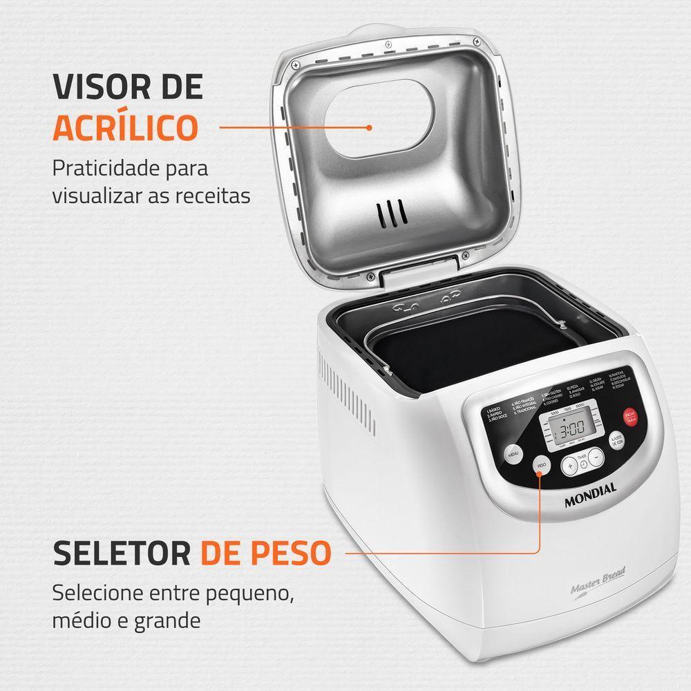 Panificadora Automática Mondial Master Bread Branco NPF-54 127V - 9