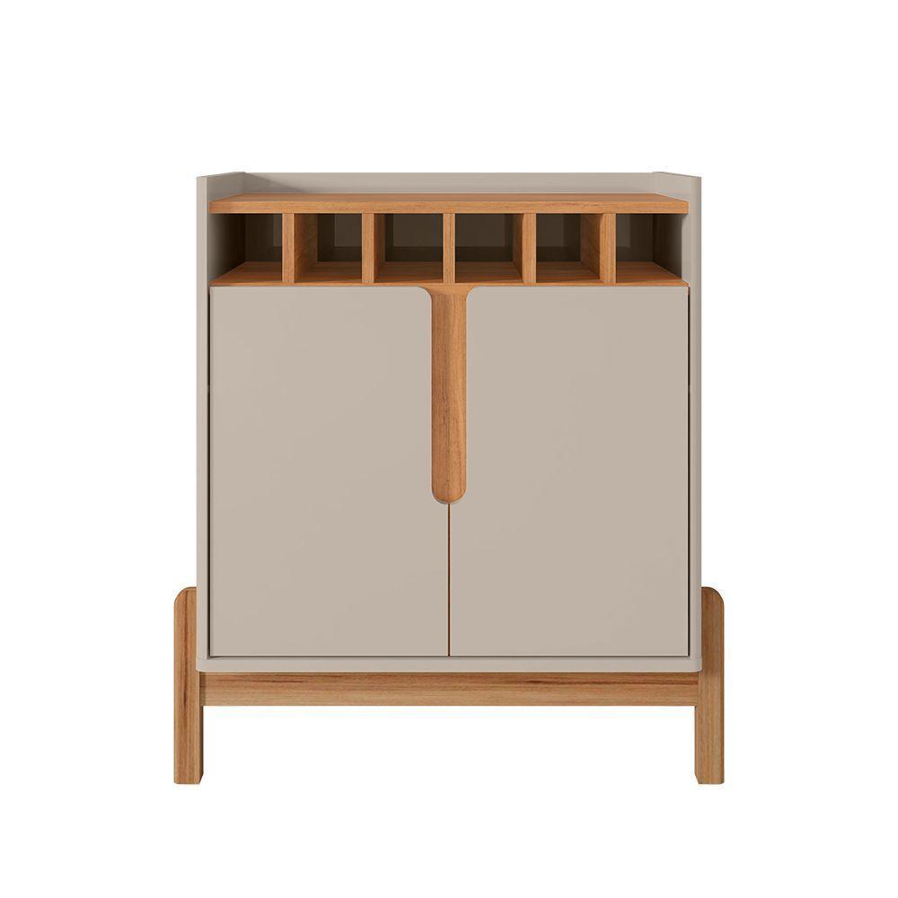 Aparador Bar Lizz Com Adega E 2 Portas 79cm Off-white/cedro - 6
