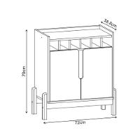 Aparador Bar Lizz Com Adega E 2 Portas 79cm Off-white/cedro - 5