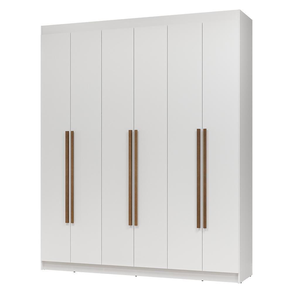Guarda-roupa Casal 6 Portas Batentes Netuno Madesa Branco/rustic - 2