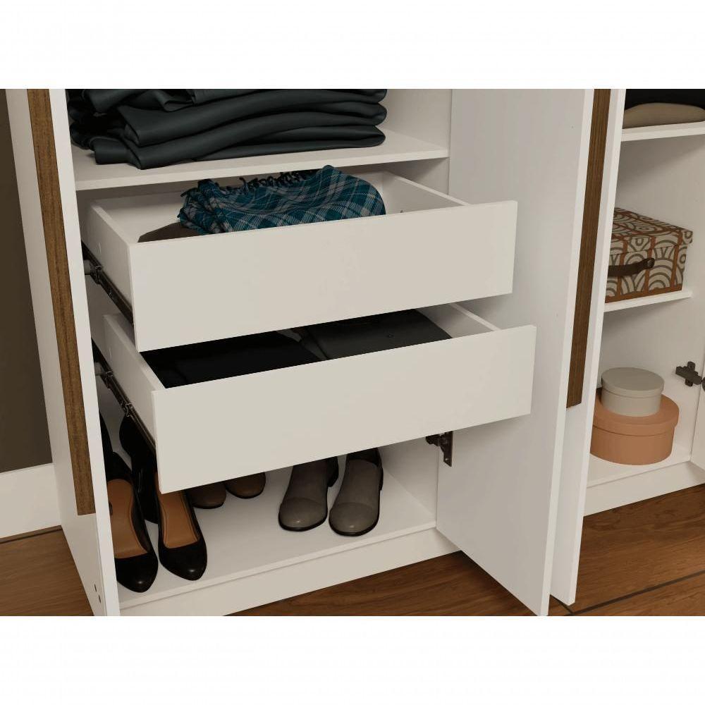 Guarda-roupa Casal 6 Portas Batentes Netuno Madesa Branco/rustic - 9