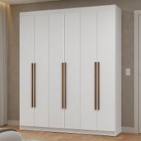 Guarda-roupa Casal 6 Portas Batentes Netuno Madesa Branco/rustic - 1
