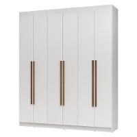 Guarda-roupa Casal 6 Portas Batentes Netuno Madesa Branco/rustic - 2