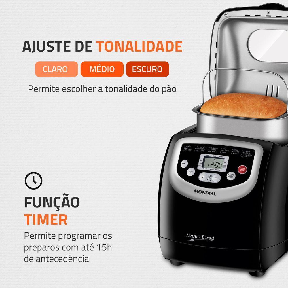 Panificadora Mondial Master Bread Preto 127V NPF-53 - 9
