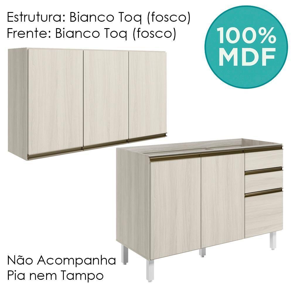 Armario Aereo Balcao Pia 120 Cm Mdf Kali Bianco - 4