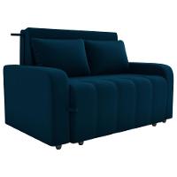 Sofa Cama 2 Lugares 138 Cm Amora New Veludo E433 Azul Milani Store Azul - 1