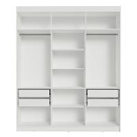 Guarda-roupa Casal 6 Portas Batentes Com Espelho Saturno Madesa Branco/preto - 8