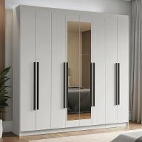 Guarda-roupa Casal 8 Portas Batentes Com Espelho Venus Madesa Branco/preto - 1