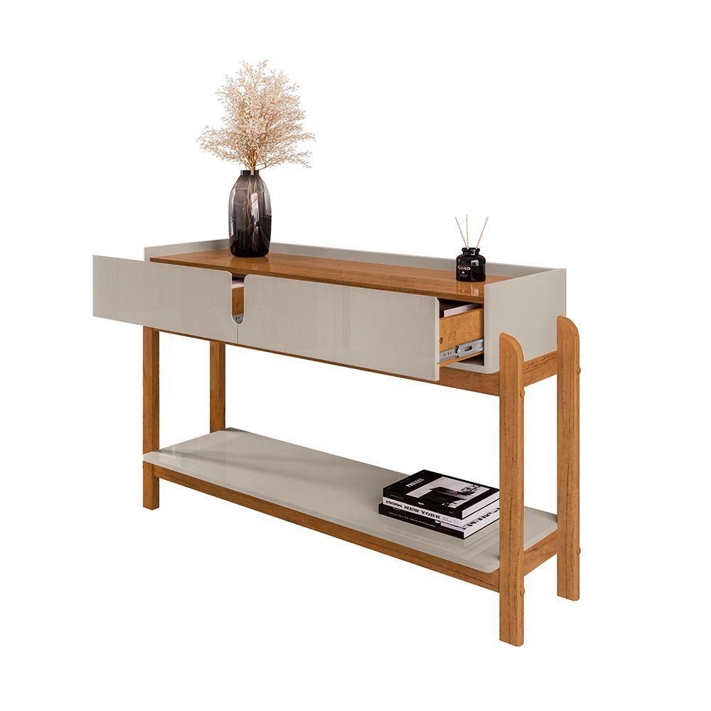 Aparador Buffet Lizz Com 2 Gavetas 1,30 Off-white/cedro - 5