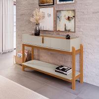 Aparador Buffet Lizz Com 2 Gavetas 1,30 Off-white/cedro - 1