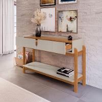 Aparador Buffet Lizz Com 2 Gavetas 1,30 Off-white/cedro - 2