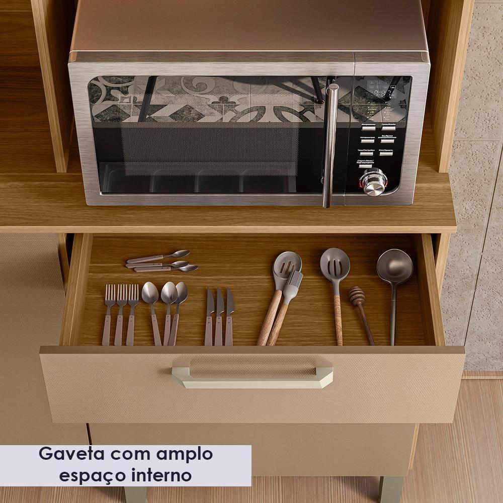 Cozinha Compacta 6p 2g 180 Cm Ferrara Freijo Vanilla Ktp Freijo Vanilla - 8