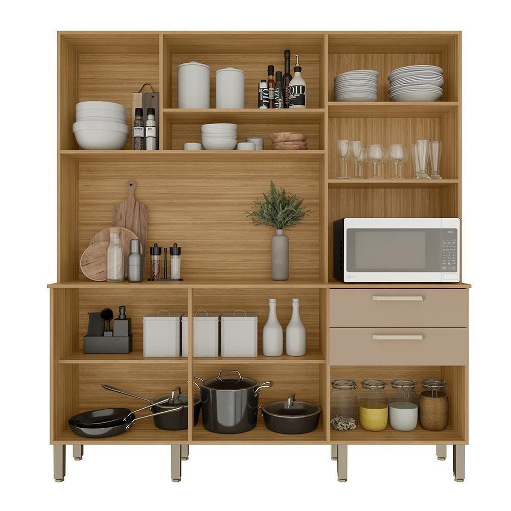 Cozinha Compacta 6p 2g 180 Cm Ferrara Freijo Vanilla Ktp Freijo Vanilla - 9