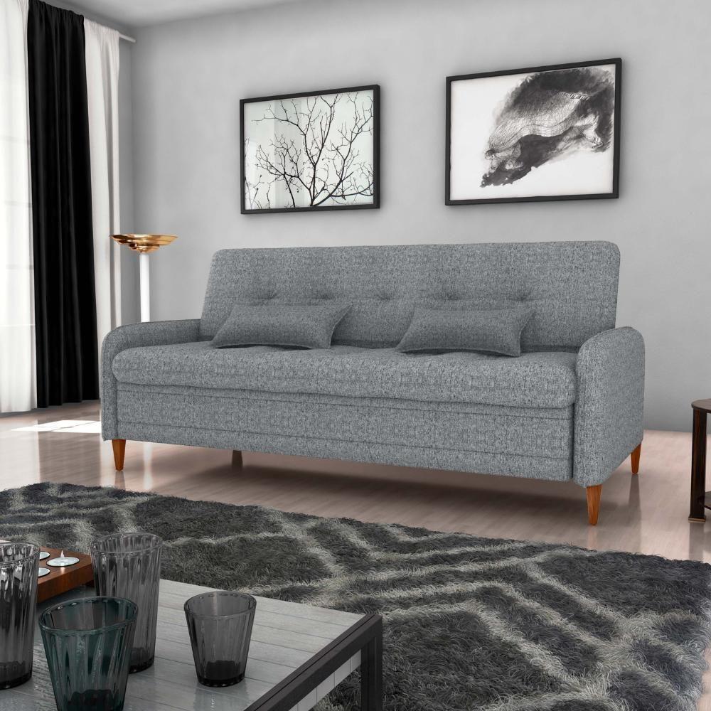 Sofa Cama 2 Lugares 206 Cm Donna Linho Vancouver E487 Cinza Milani Store Cinza - 8