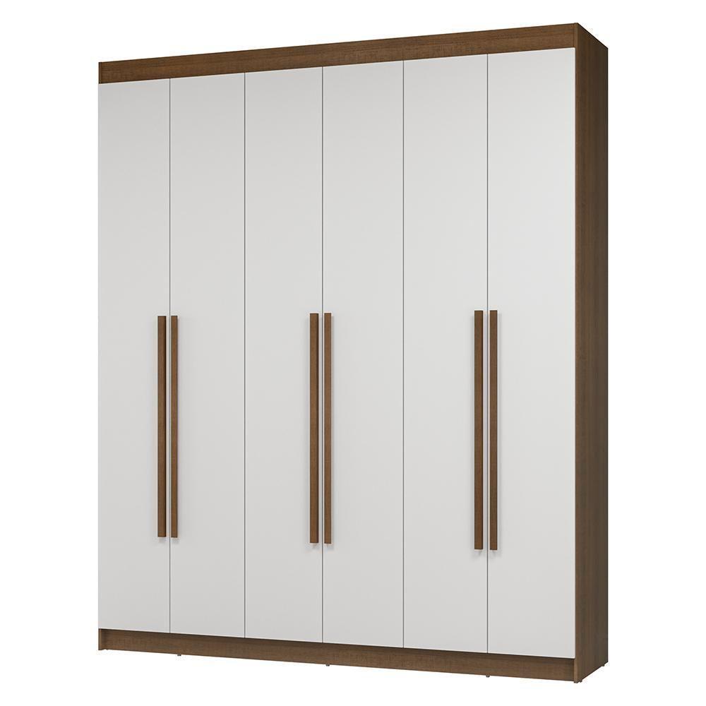Guarda-roupa Casal 6 Portas Batentes Netuno Madesa Rustic/branco - 2