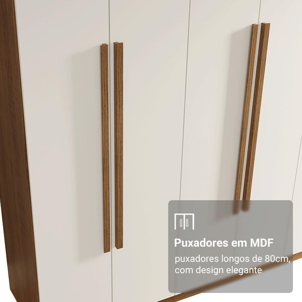 Guarda-roupa Casal 6 Portas Batentes Netuno Madesa Rustic/branco - 6