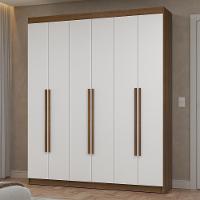 Guarda-roupa Casal 6 Portas Batentes Netuno Madesa Rustic/branco - 1