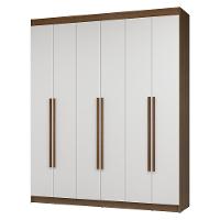 Guarda-roupa Casal 6 Portas Batentes Netuno Madesa Rustic/branco - 2