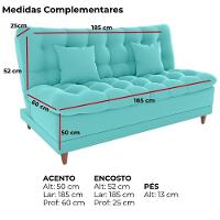 Sofa Cama 2 Lugares 185 Cm Duda Veludo Deluxe Sofistc Verde Milani Store Verde