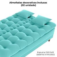 Sofa Cama 2 Lugares 185 Cm Duda Veludo Deluxe Sofistc Verde Milani Store Verde - 5