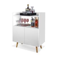 Buffet Aparador Retrô Suiça Com 2 Portas Pés Palito Branco - 2