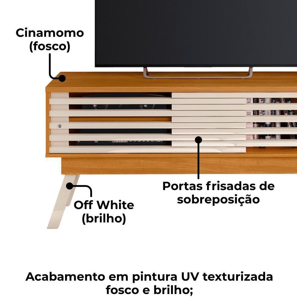 Rack Bancada Tv 65 Pol 150 Cm 2 Portas Frizz Cinamomo Off White Madetec Cinamomo Off White - 5