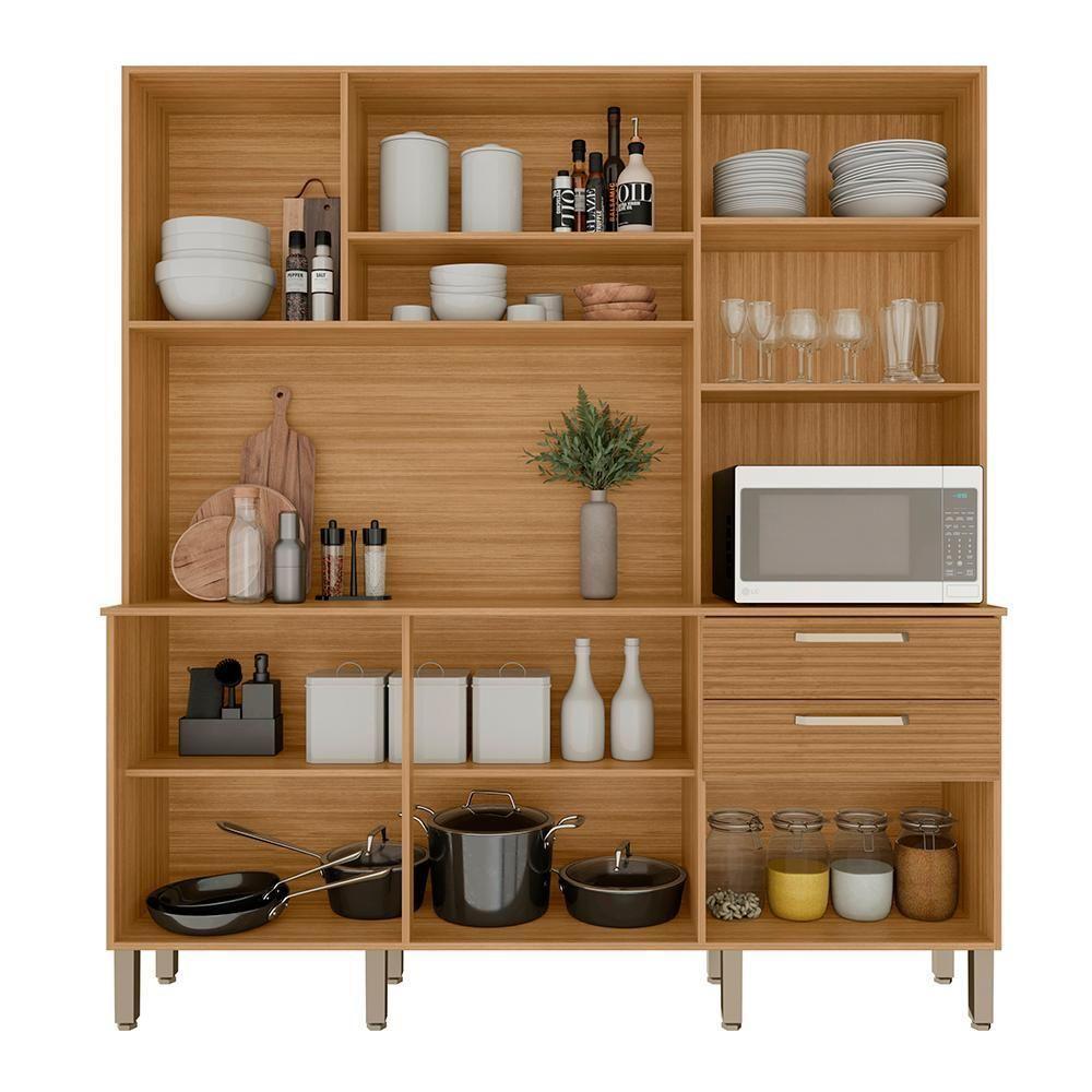 Cozinha Compacta 6p 2g 180 Cm Ferrara Freijo Supremo Cp Ripado Freijo Ktp Freijo Supremo Cp Ripadofreijo - 9