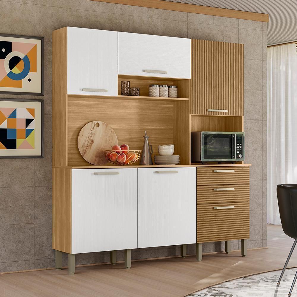 Cozinha Compacta 6p 2g 180 Cm Ferrara Freijo Supremo Cp Ripado Freijo Ktp Freijo Supremo Cp Ripadofreijo - 10