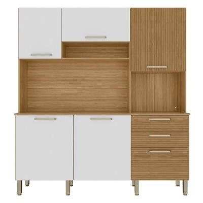 Cozinha Compacta 6p 2g 180 Cm Ferrara Freijo Supremo Cp Ripado Freijo Ktp Freijo Supremo Cp Ripadofreijo